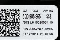 VW Golf 7 R-Line hatchback r.v. 2015 spínací skříňka 1K0905851B 5Q0905865 5G0837167 5G0837168